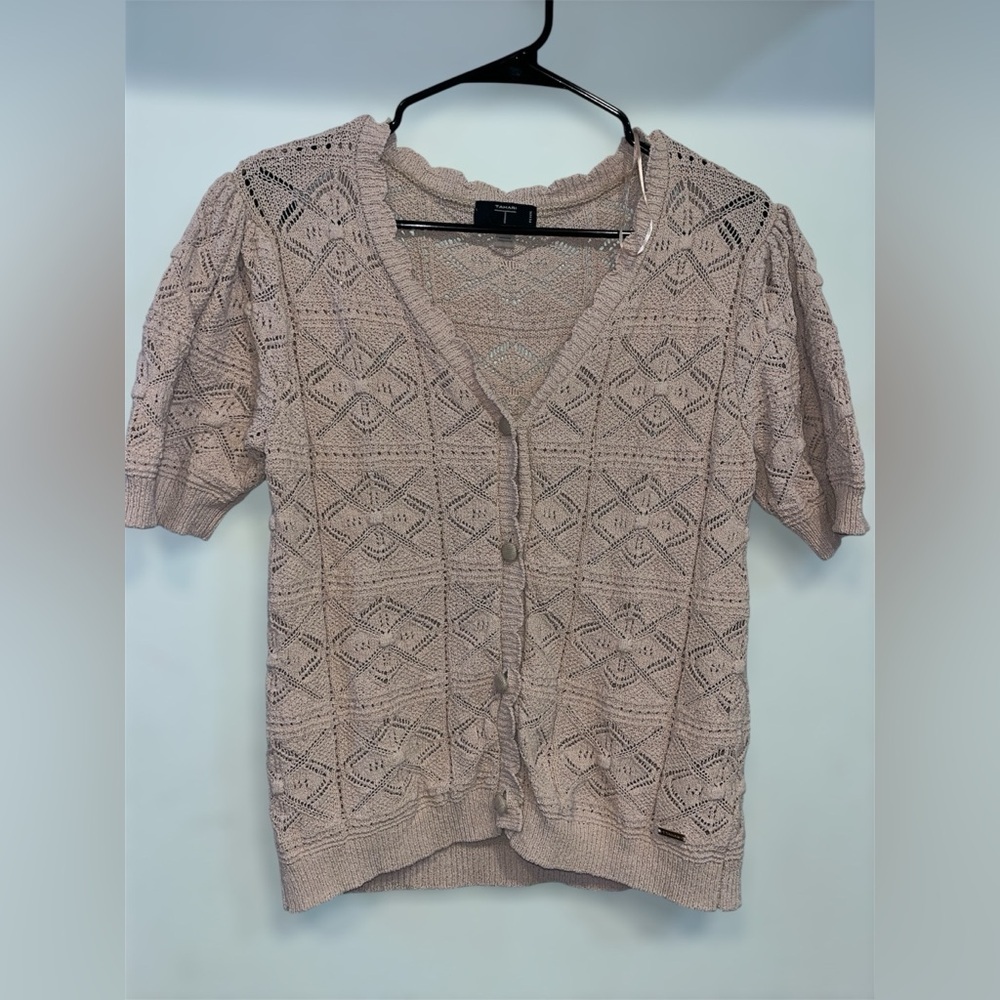 Tahari Pink Knit Cardigan Sweater